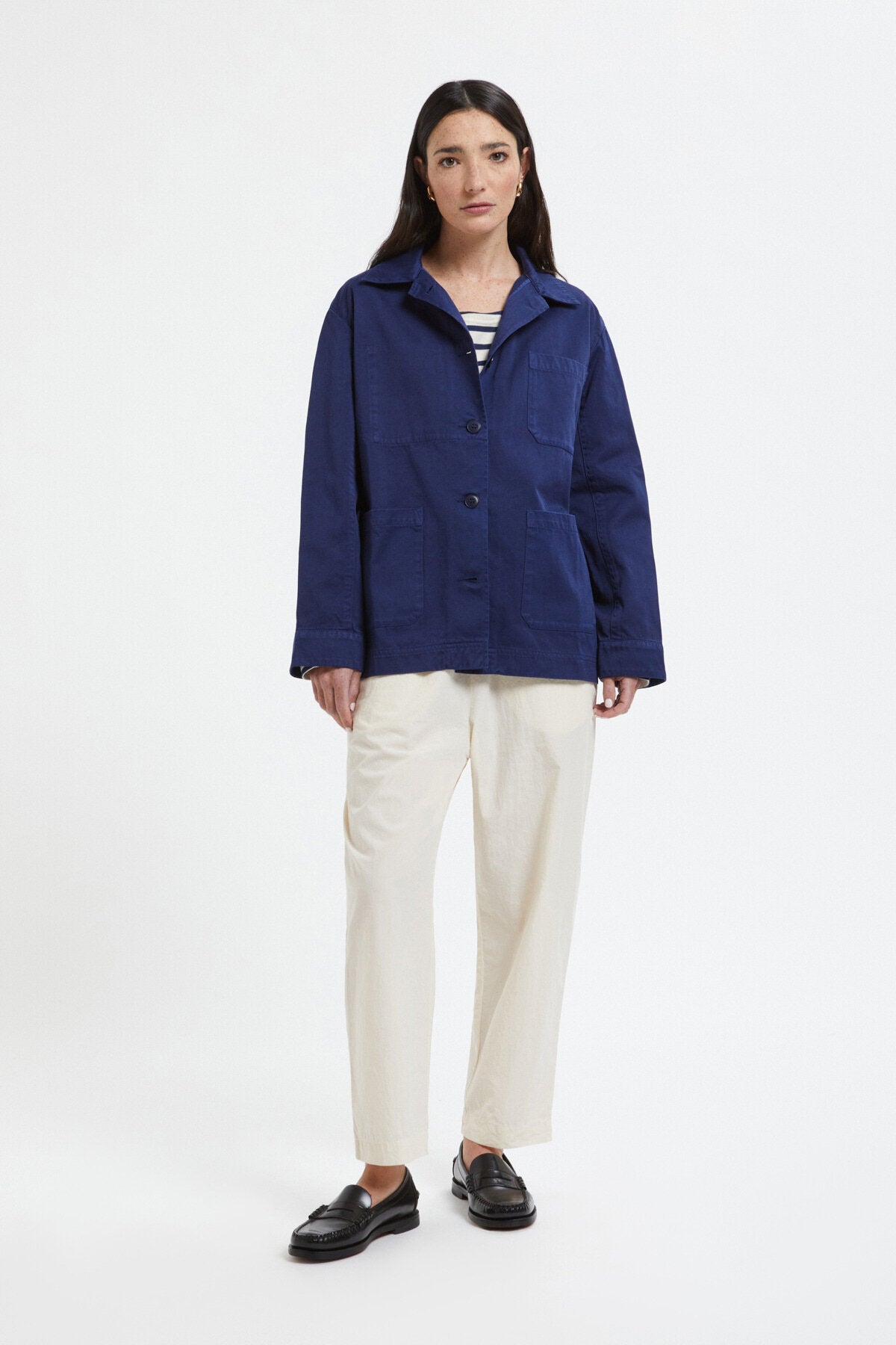 ★le mont★ WGenuine Lmsm Work JacketBlue Le Mont St Michel Authentic Work Jacket Moleskin Blue | Cultizm