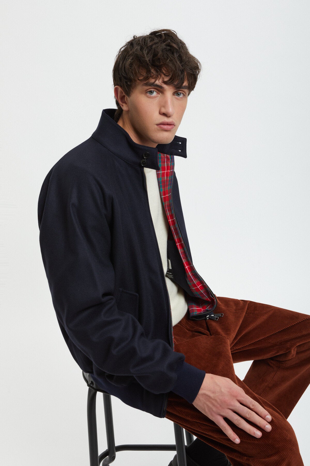 SUNSEA」 Cut Off Melton Blouson/Ash Navy SUNSEA」 Cut Off Melton