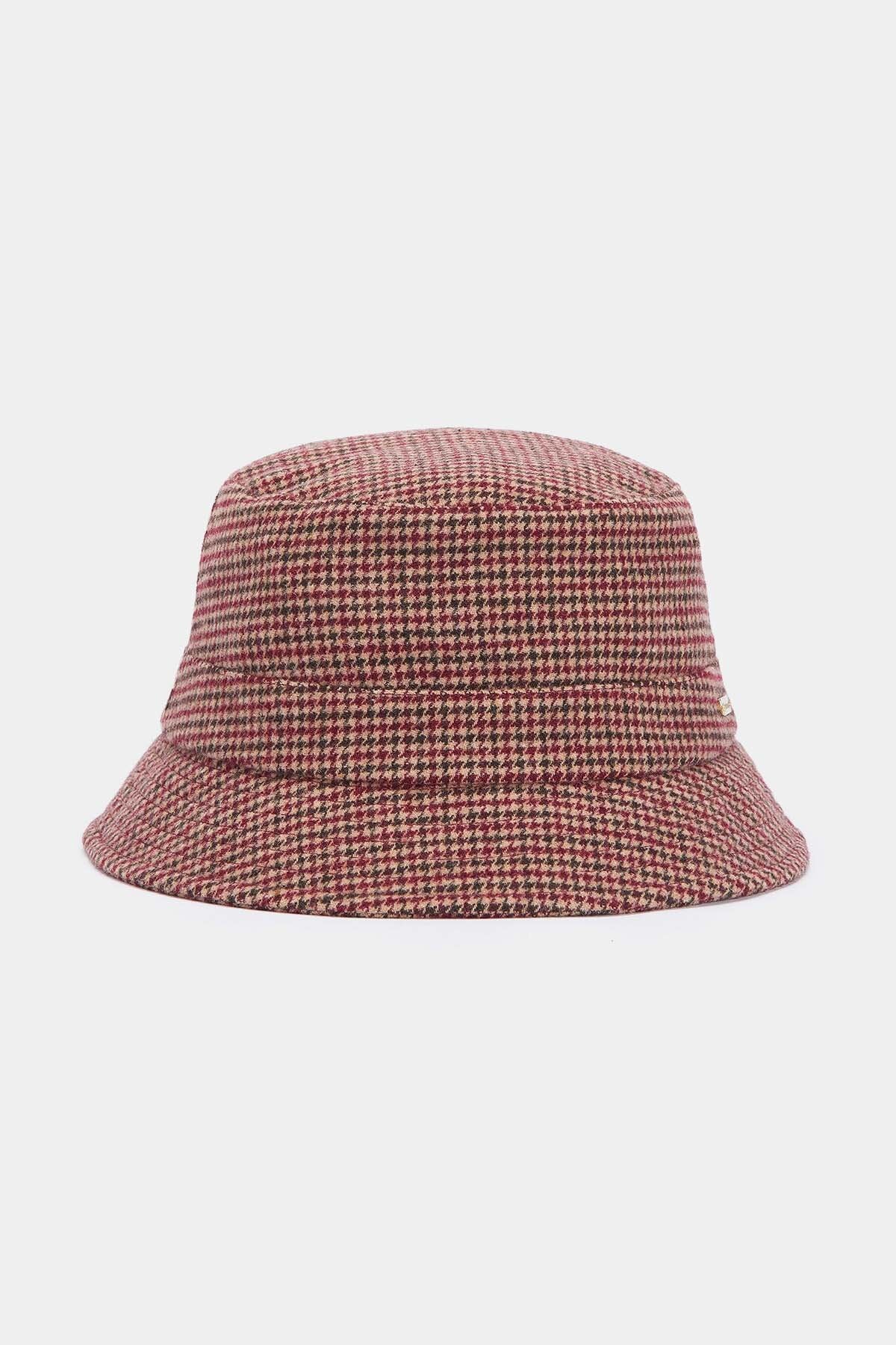 帽子・その他 BARBOUR Woman Set Burgundy LGS0077 PU51 Noelle Puppytooth Bucket Hat Cabernet mix by Barbour Lady