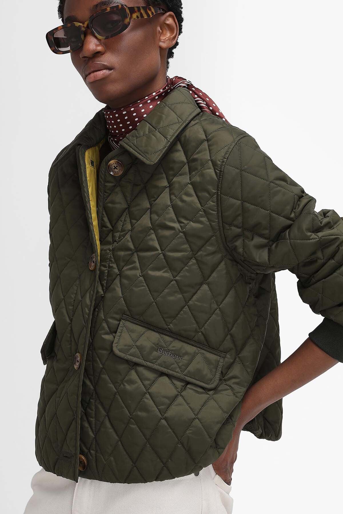 Barbour The Edit by Alexa Jamie Quilted Jacket Olive pollen by Barbour Lady Women WP Store