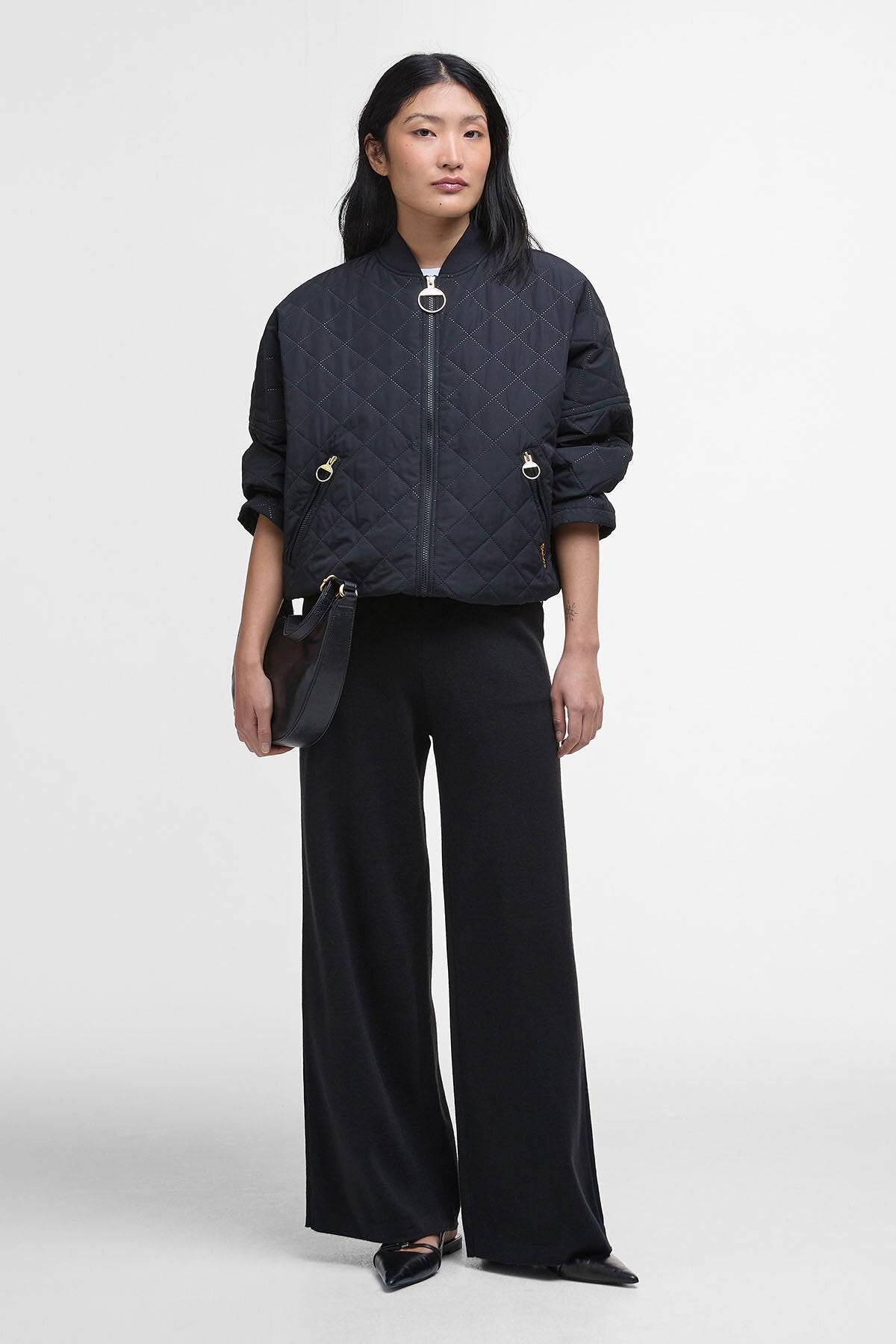 Emlyn Quilted Bomber Jacket Black/ancient by Barbour Lady | Women