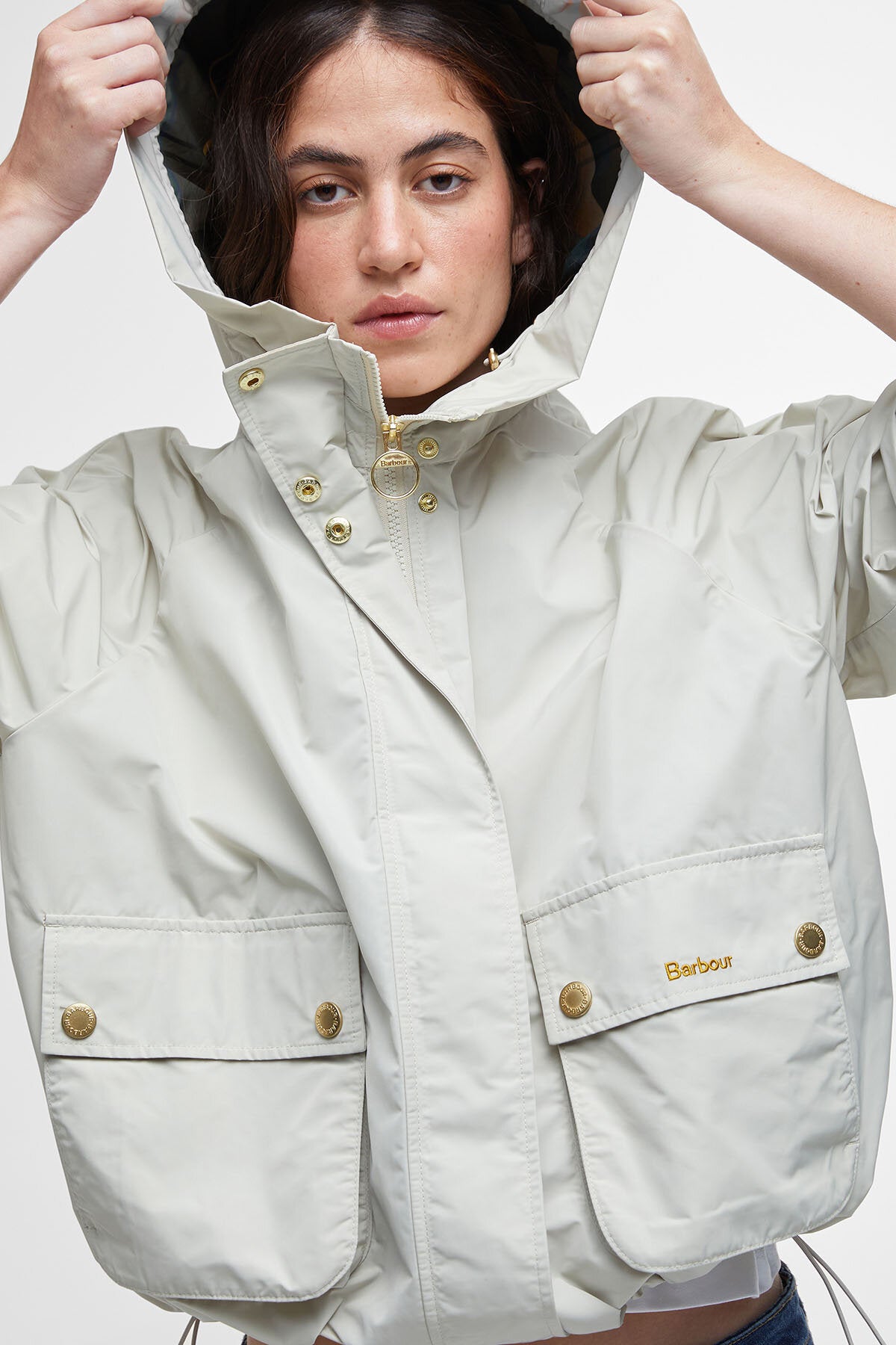 Barbour Mae Showerproof Jacket Stone/ancient tartan by Barbour