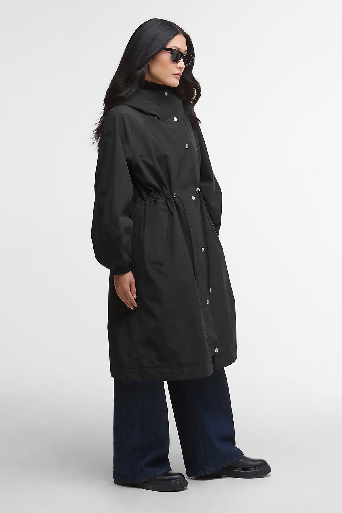 Sidney Waterproof Parka Black/onyx tartan by Barbour Lady | Women