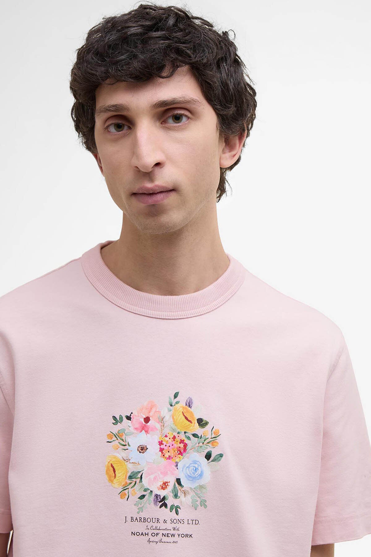 Barbour x NOAH Floral T-Shirt Chalk pink by Barbour Men WP Store