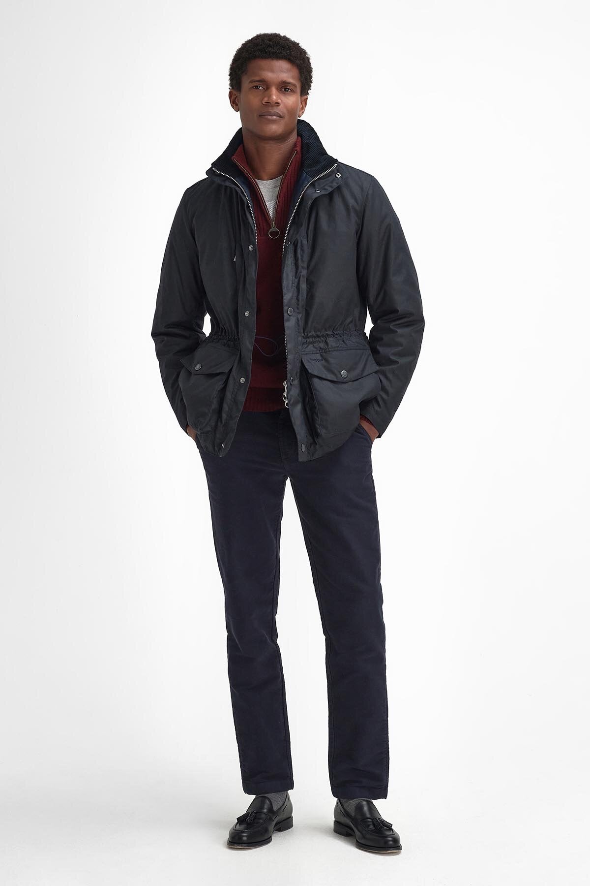 Barbour International Barbour Coll Wax Jacket Navy Barbour