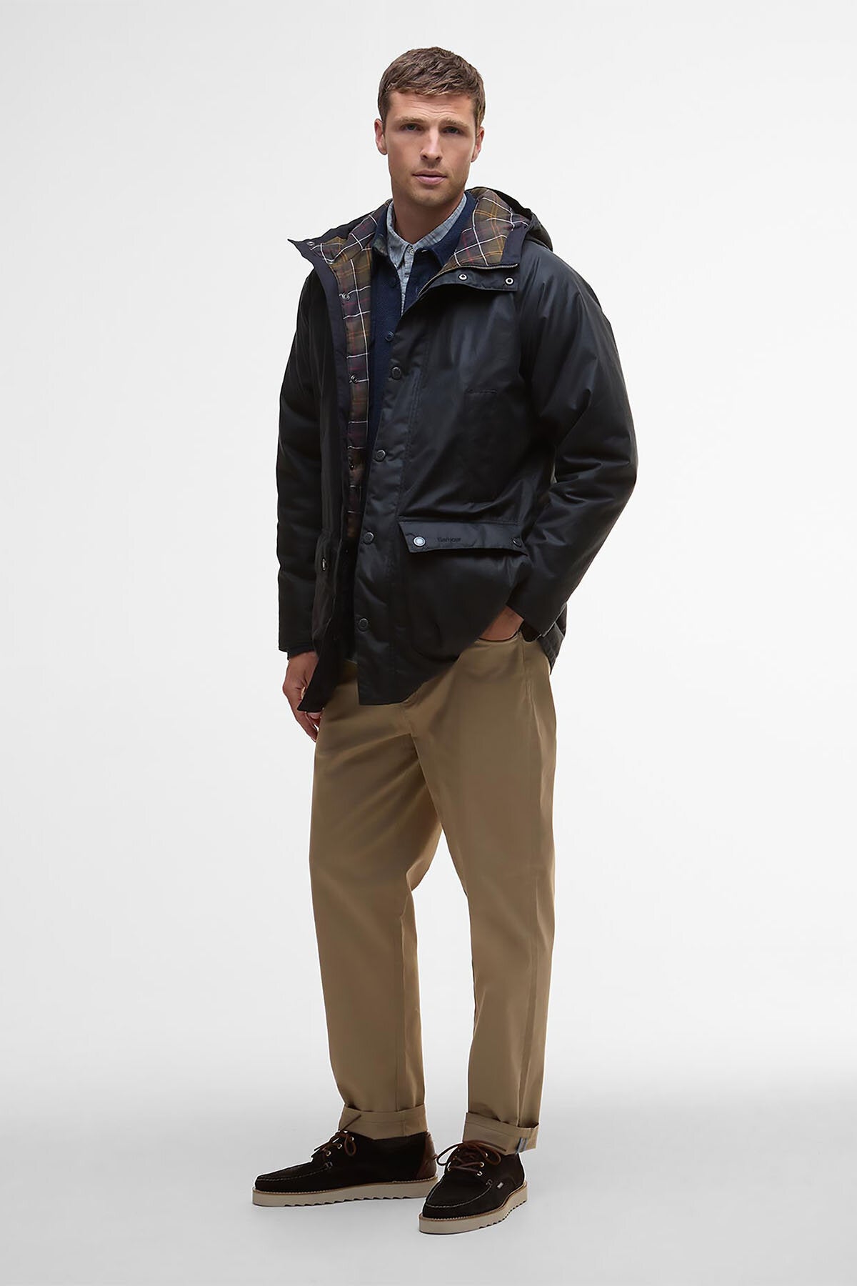 Bedale Waxed Parka Navy by Barbour | Men | WP Store
