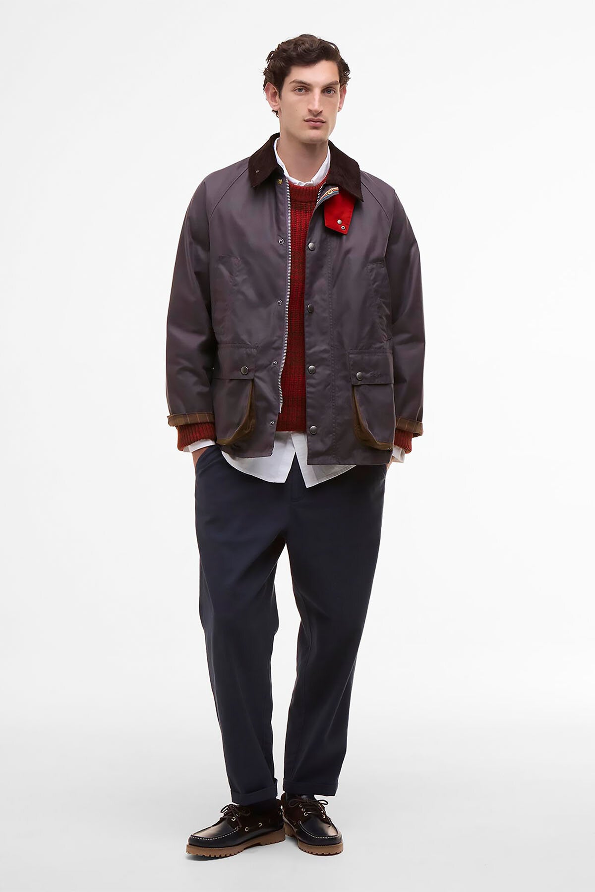 Paul Smith loves Barbour Oversized Bedale Waxed Jacket Grey lilac