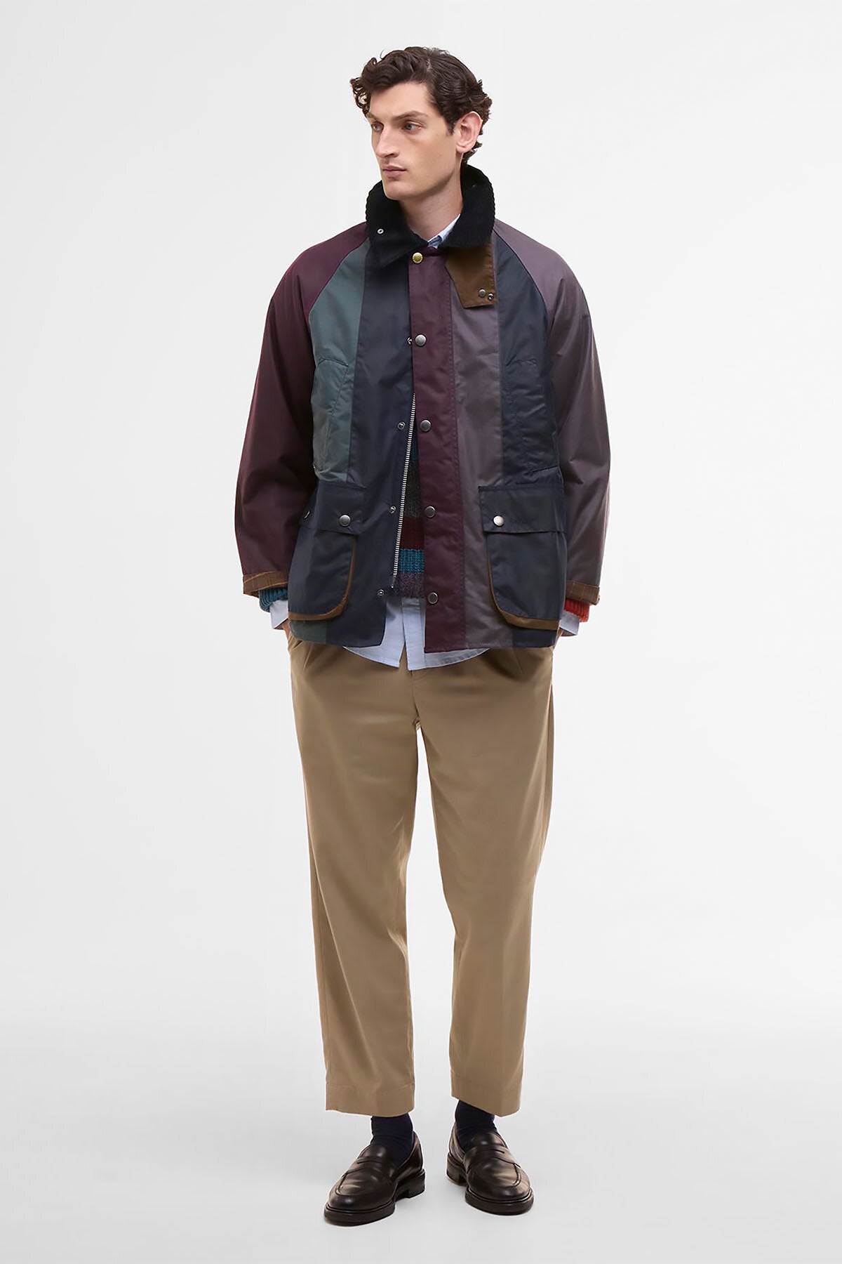 Paul Smith loves Barbour Striped Oversized Bedale Waxed Jacket Paul Smith loves Barbour Striped Oversized Bedale Waxed Jacket