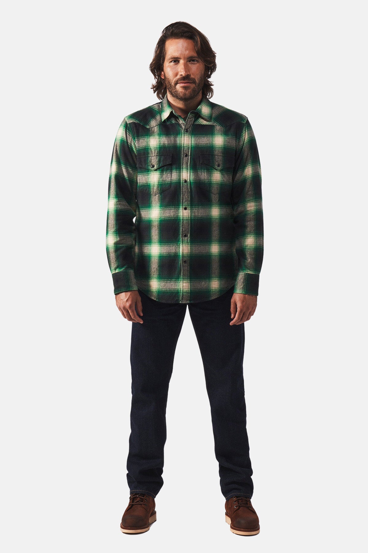 Camisa De Trabajo Vineyard Vines Franela Cuadrada Herringbone