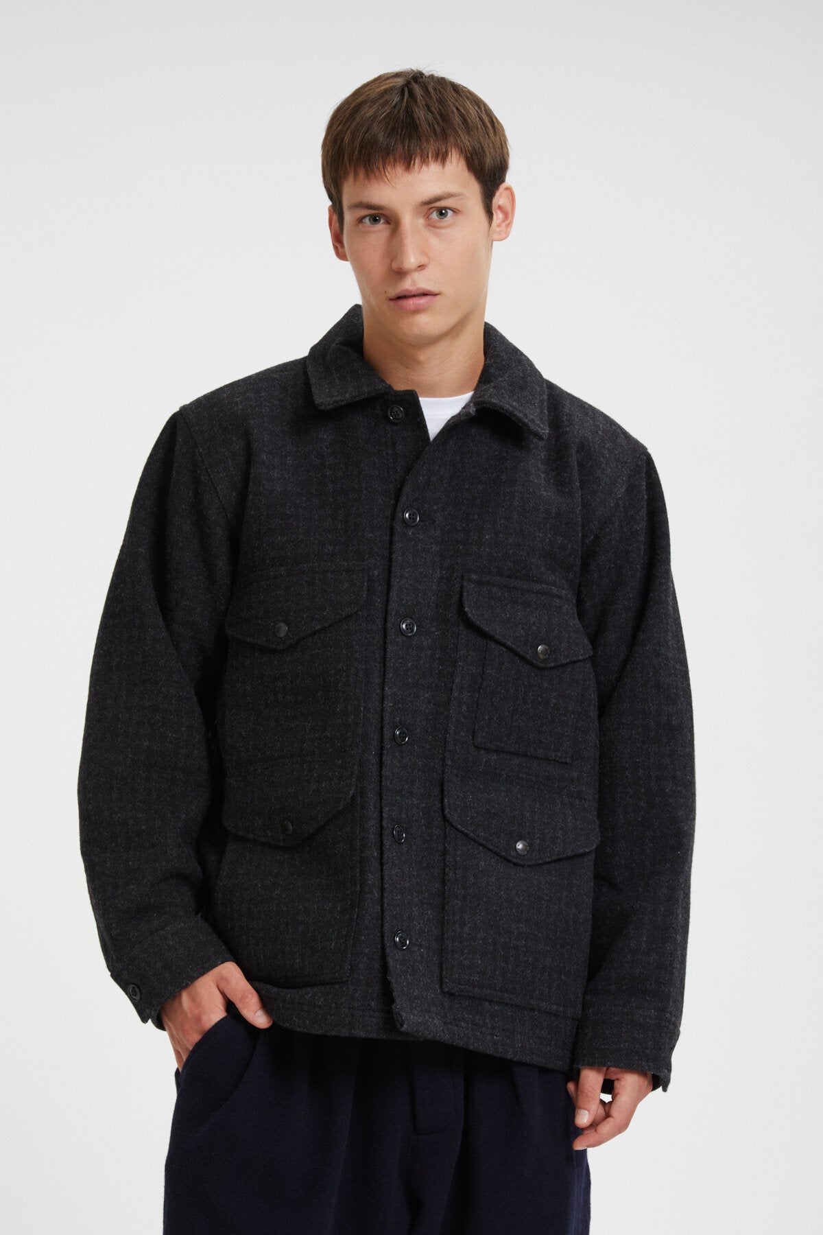 MACKINAW WOOL INSULATED CRUISER JACKET Black marl heathe by