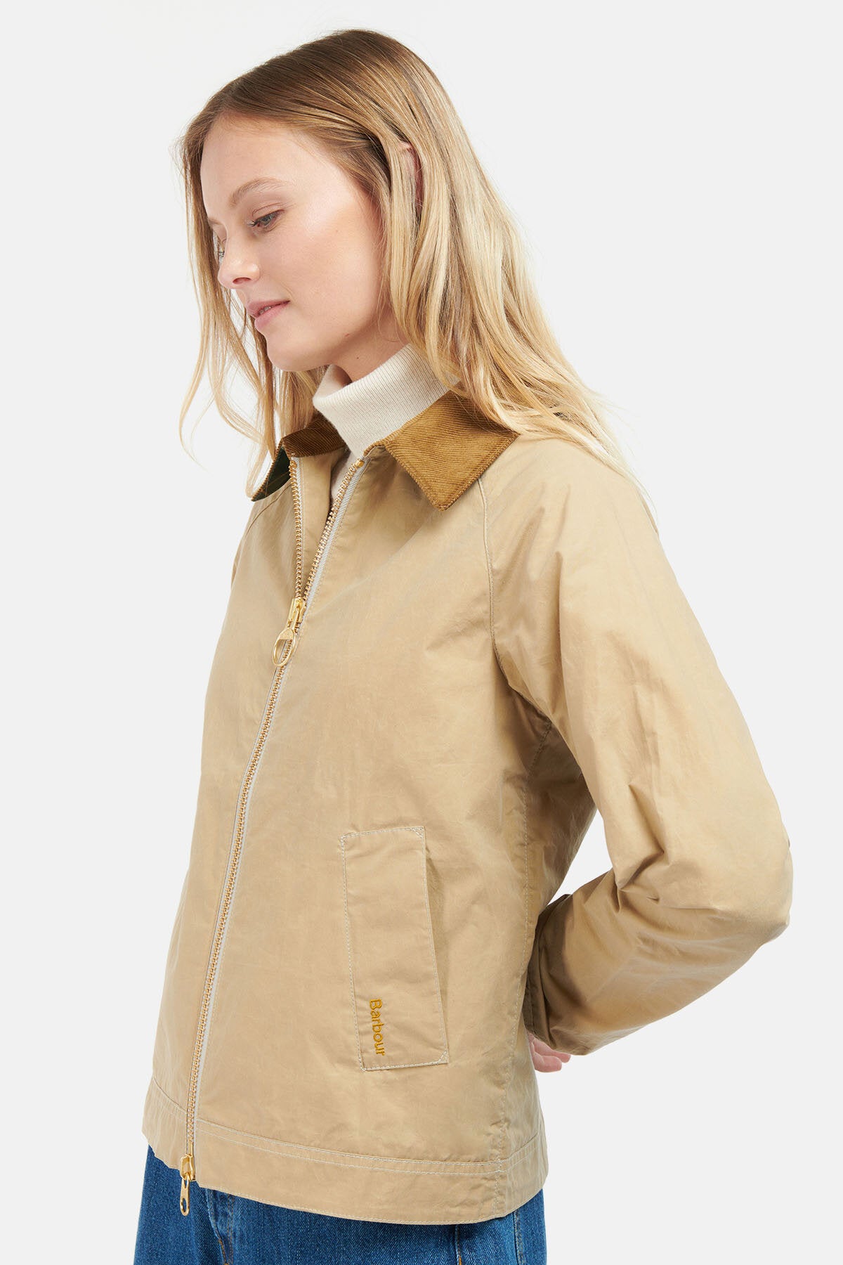 Barbour Campbell Showerproof Jacket Beige/ancient by Barbour Lady