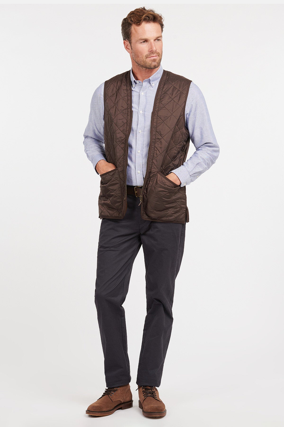 Polarquilt Waistcoat/Zip-In Liner Dark brown by Barbour | Men | WP