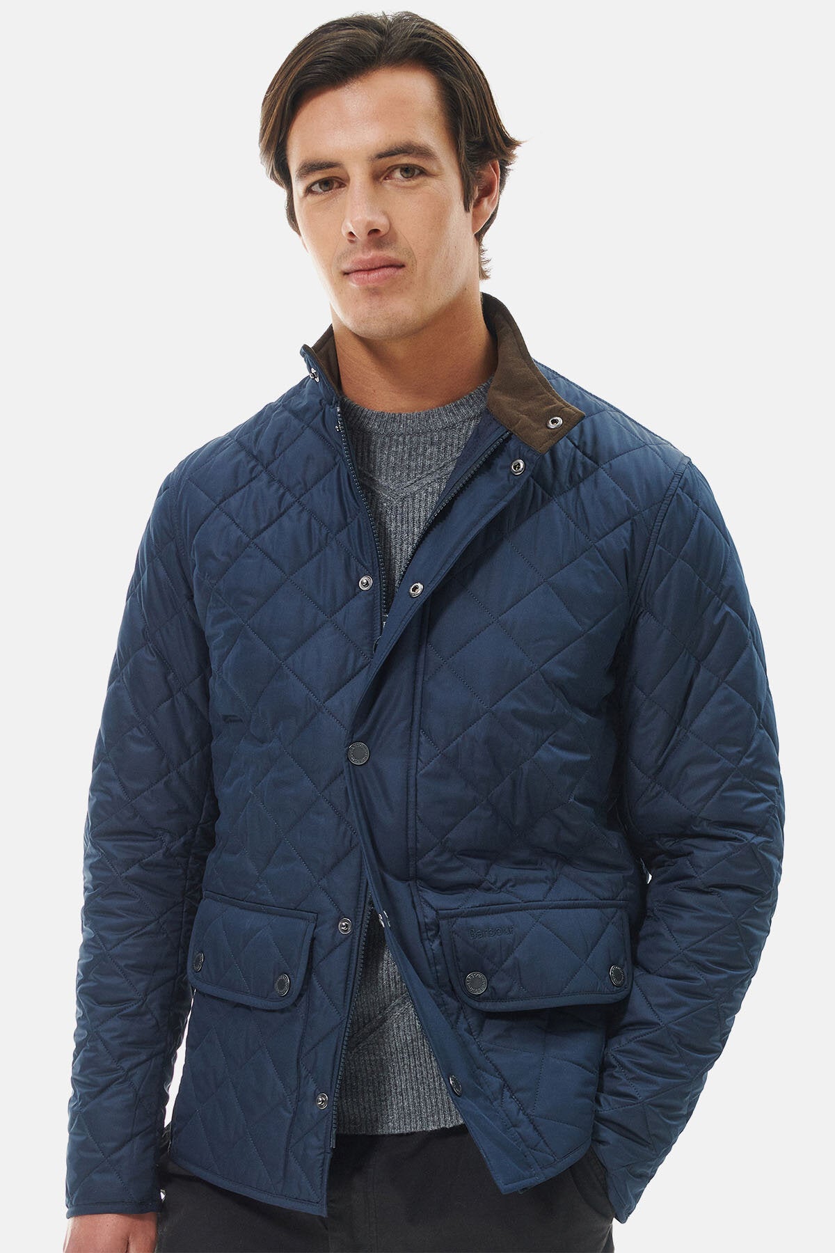 Barbour quilted jacket shops blue