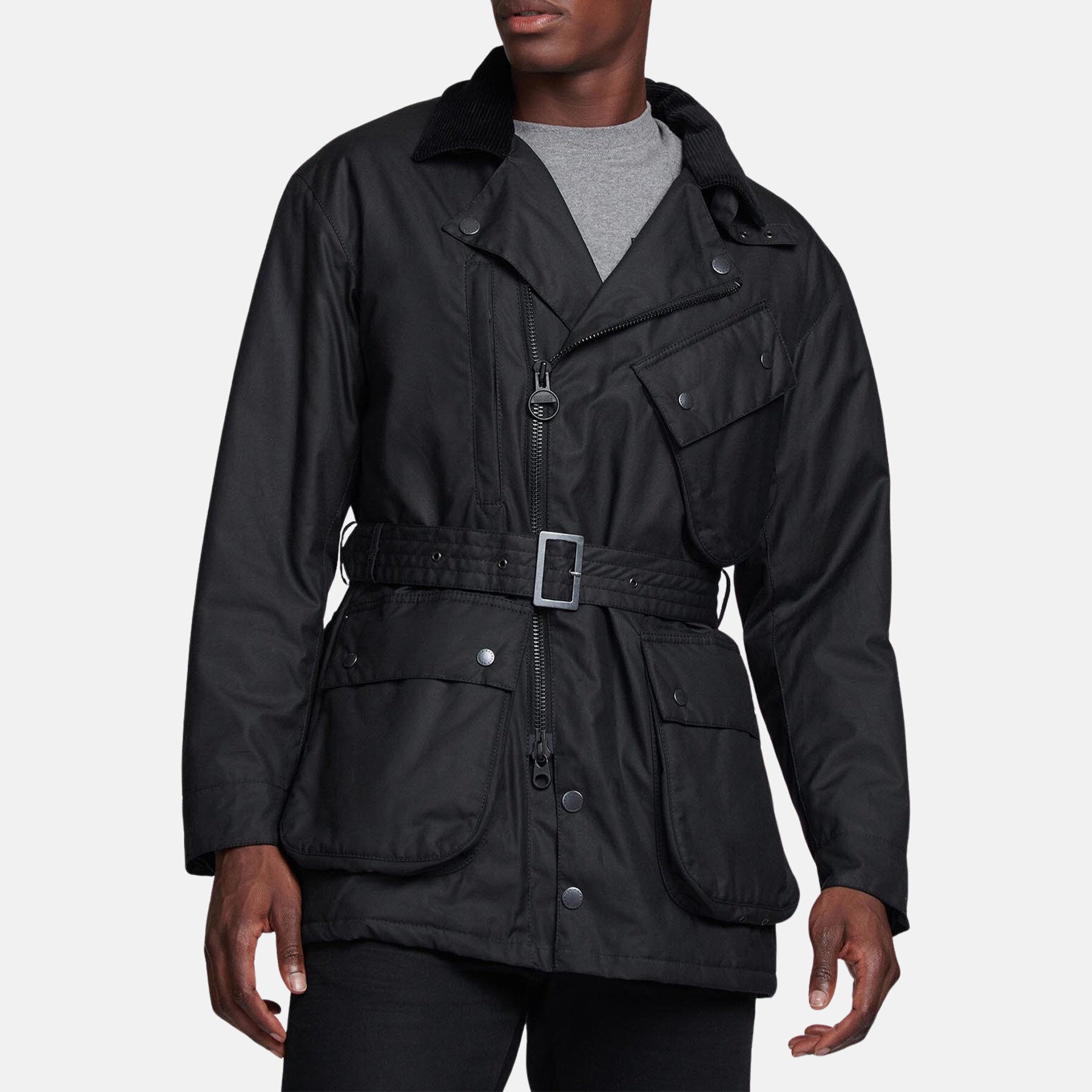 B.Intl X Engineered Garments Waxed Jacket Black by Barbour