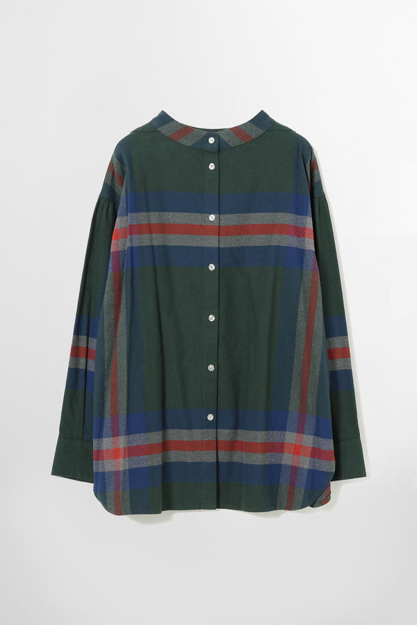 Camicia a collo alto con Tartan grande