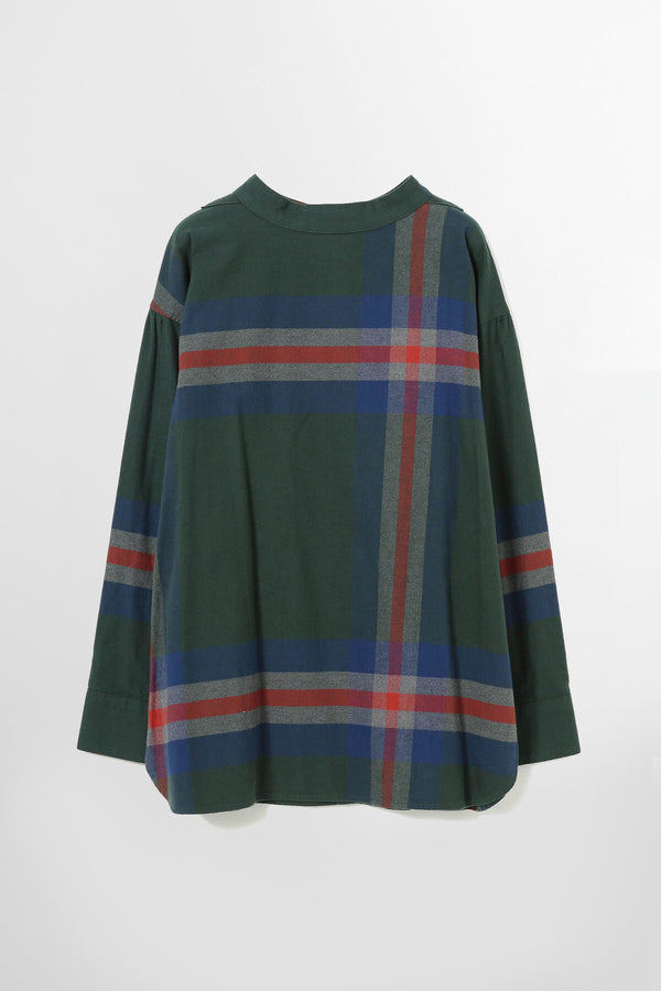 Camicia a collo alto con Tartan grande
