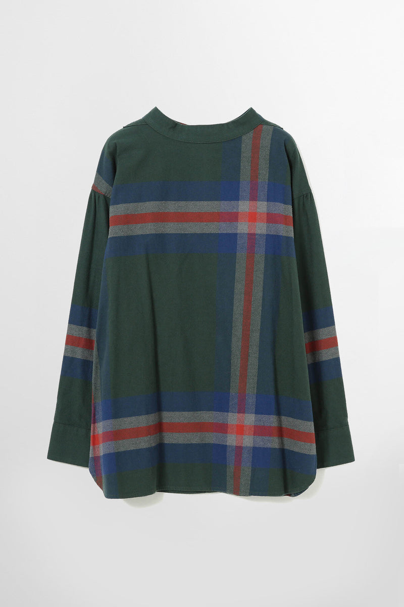 Camicia a collo alto con Tartan grande