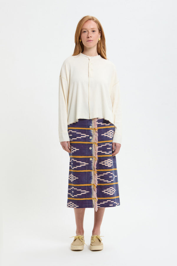 Round Collar Button Blouse