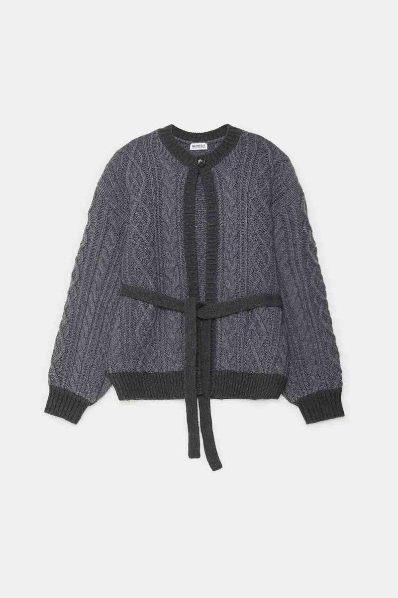 3G Two-Tone Aran Cardigan