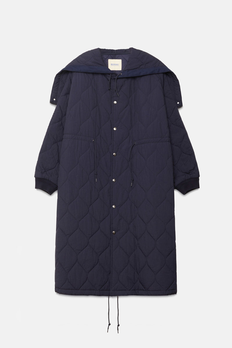 Nylon Quilted Hooded Coat