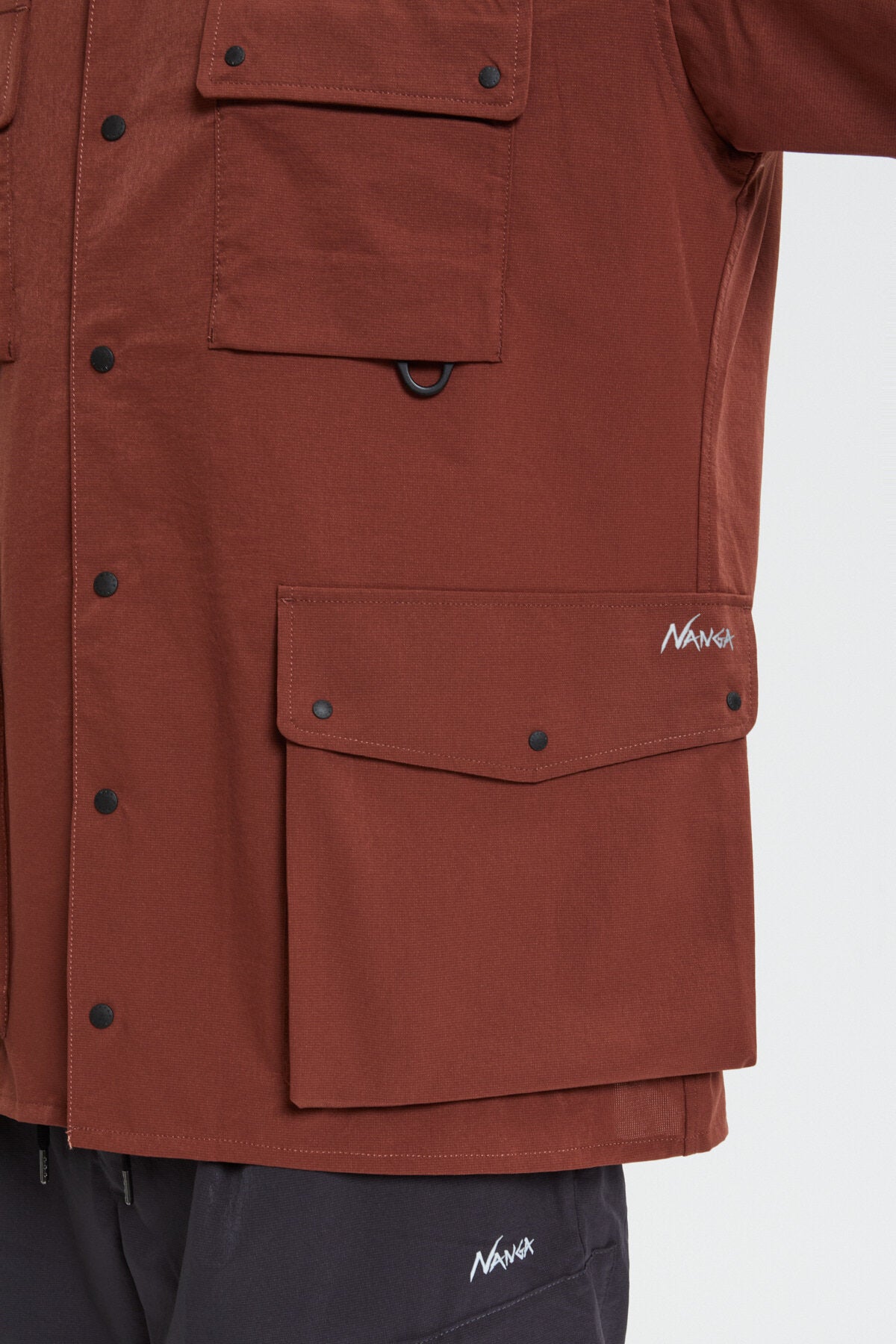 Short Sleeve Dot Air Utility Pocket Brown by Nanga | Men