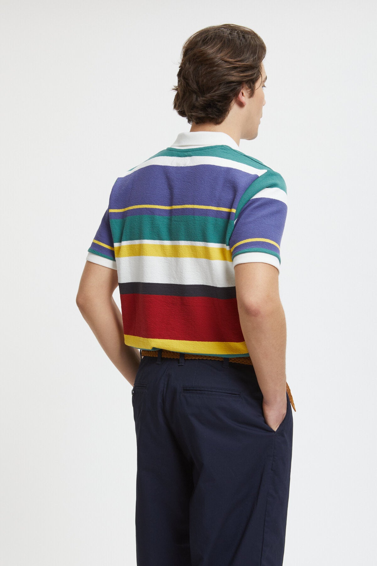 Tシャツ・カットソー BEAMS SS25 Polo shirts (38020042156 62) Inlay Stripe Polo White by Beams | Men | WP Store