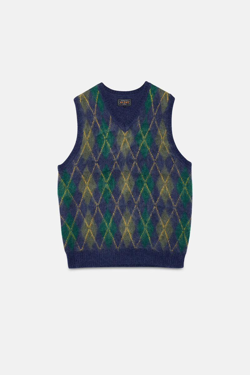 Gilet Argyle in Mohair