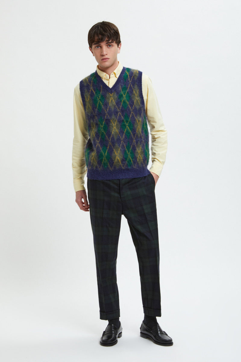 Gilet Argyle in Mohair