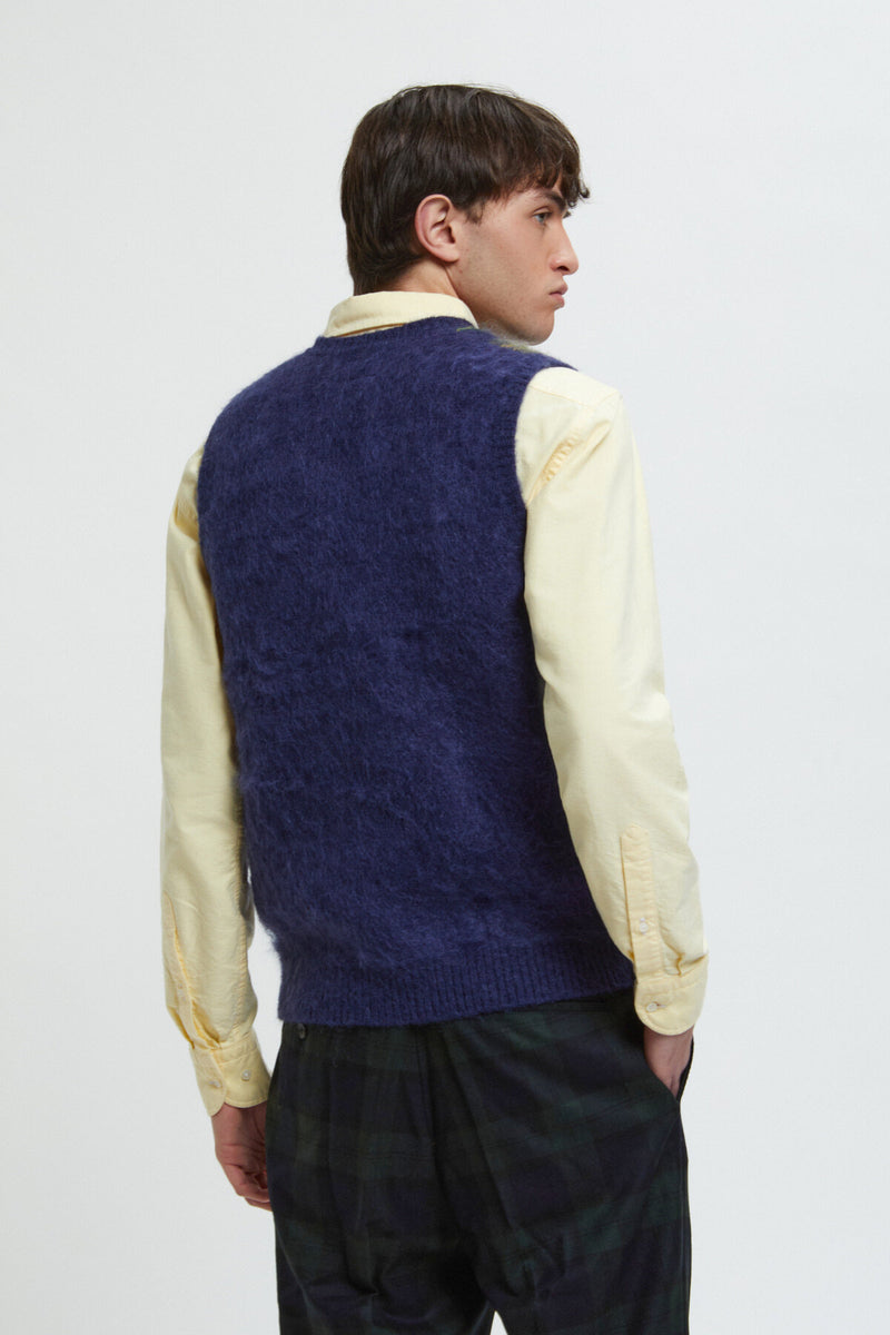 Gilet Argyle in Mohair