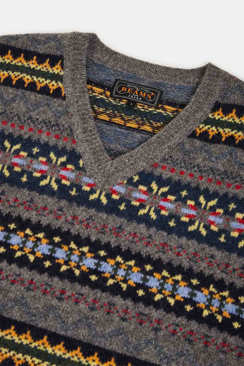 Gilet lavorato a maglia con motivo Fair Isle