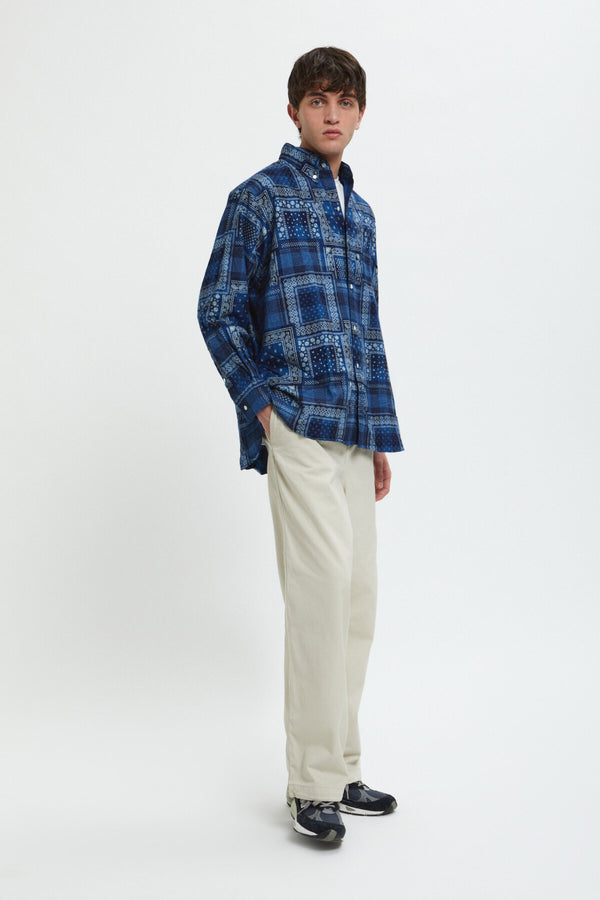 Bd Indigo Plaid Discharge Prin