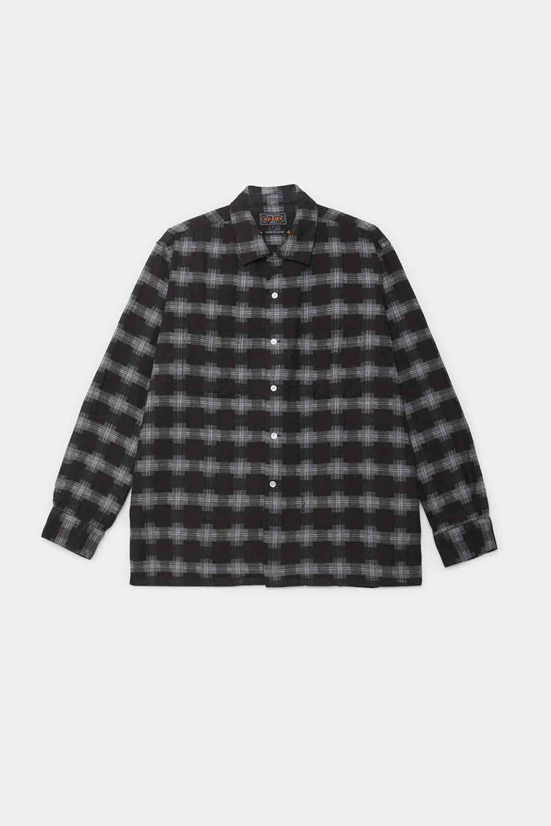 Open Collar Brushed Satin