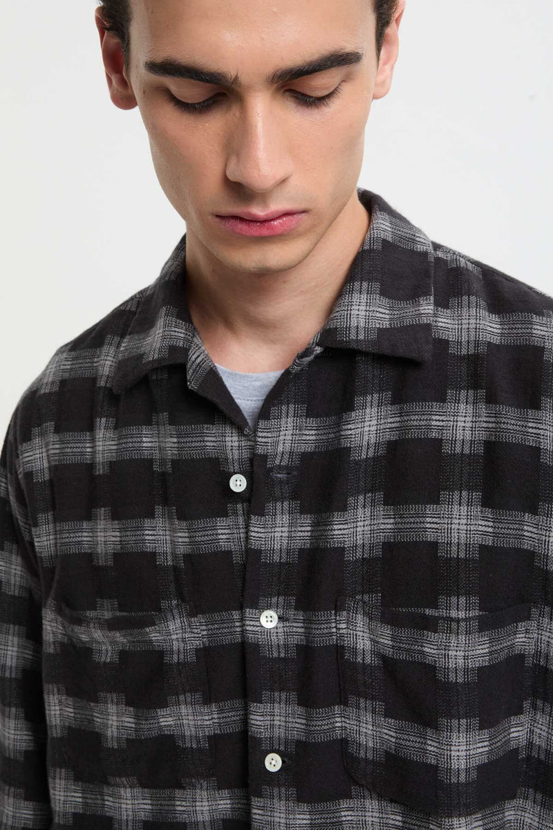 Open Collar Brushed Satin