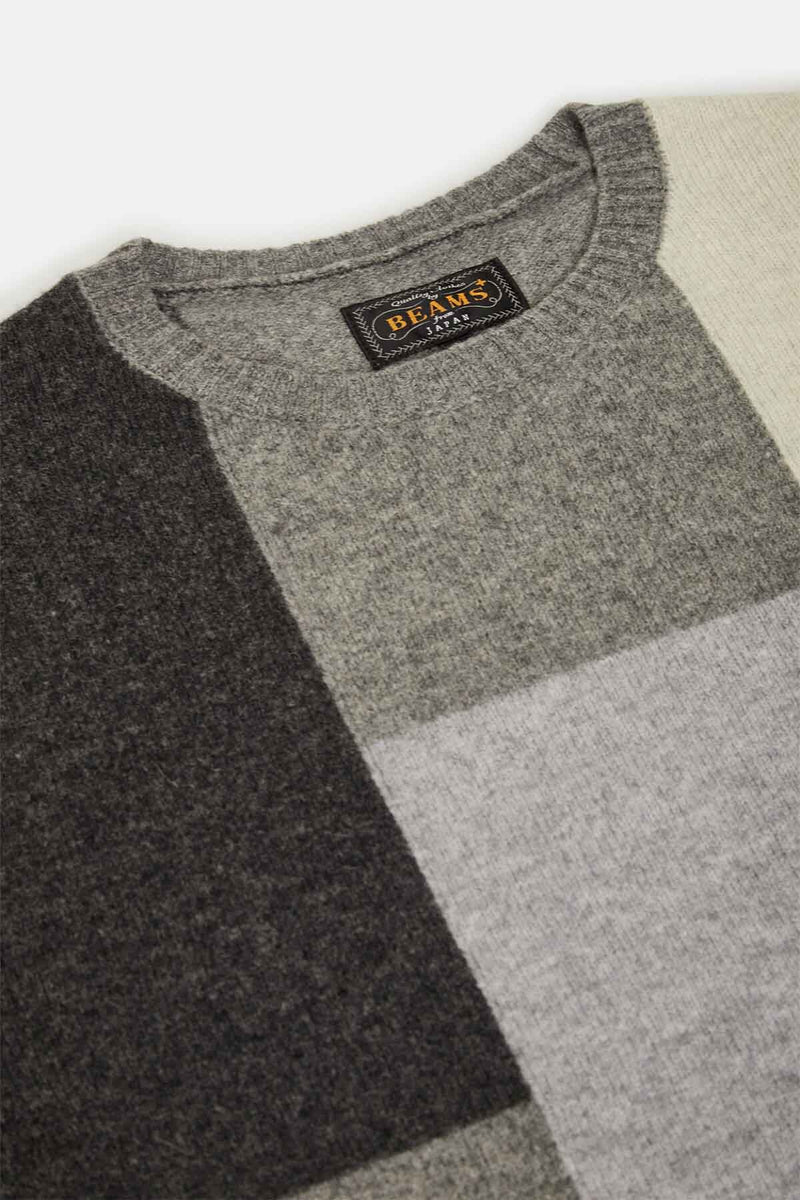 Maglione girocollo Intarsia con pattern nero