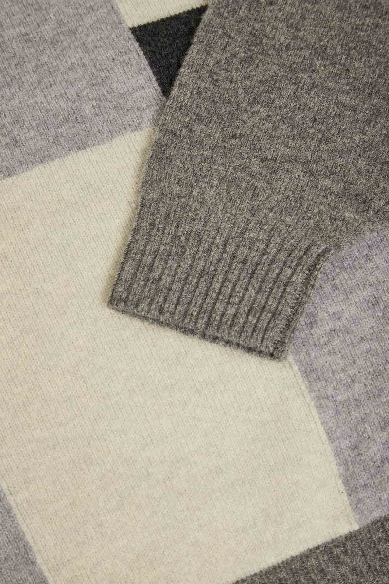 Maglione girocollo Intarsia con pattern nero