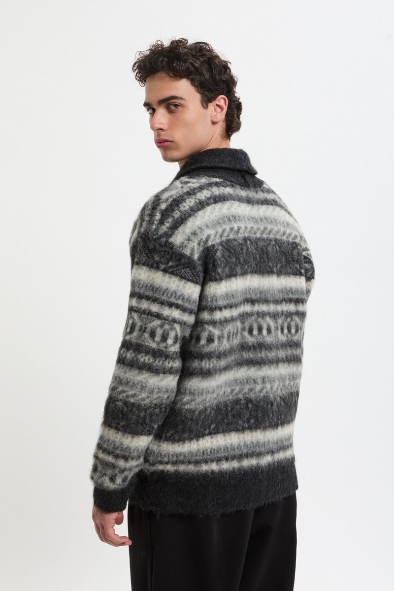 Shawl Collar Cardigan Shaggy