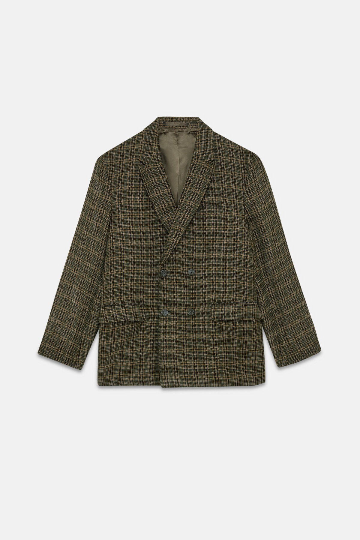 4B Double Breasted Linen Blazer Olive by Beams | Men | WP Store