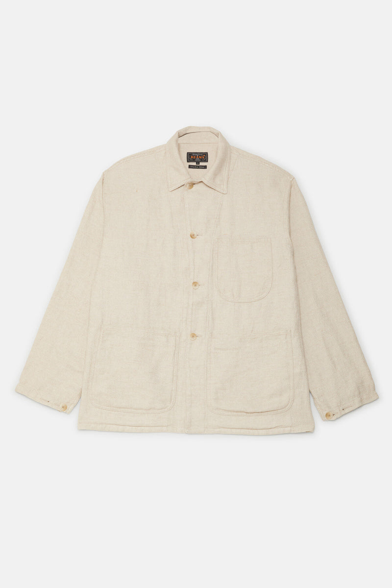 Mil Chore Cotton Linen Jacket Off white by Beamsplus | Men | WP Store