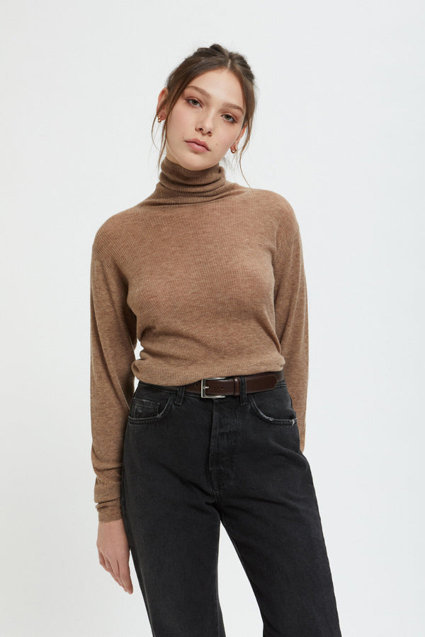 High Neck Rib Pullover