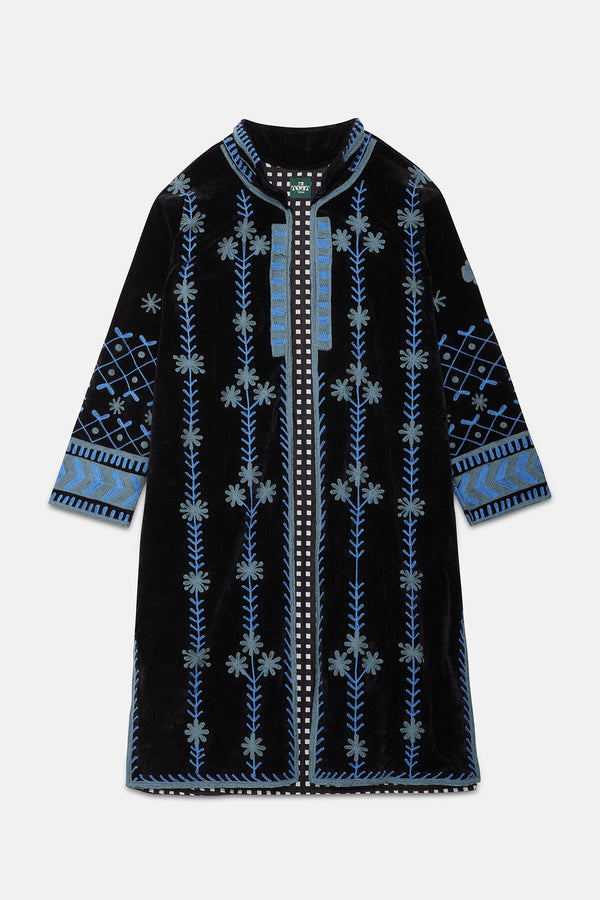 Long Velvet Embroidery Jacket