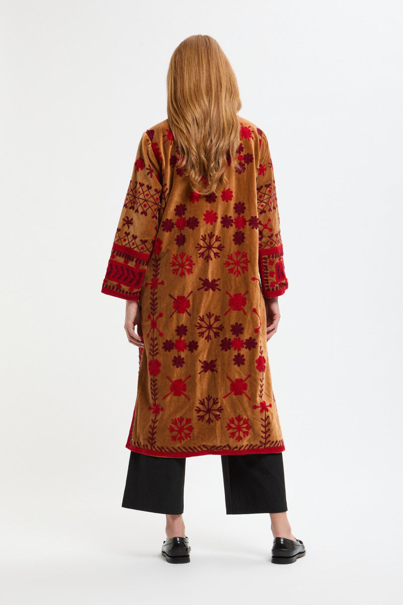 Long Velvet Embroidery Jacket