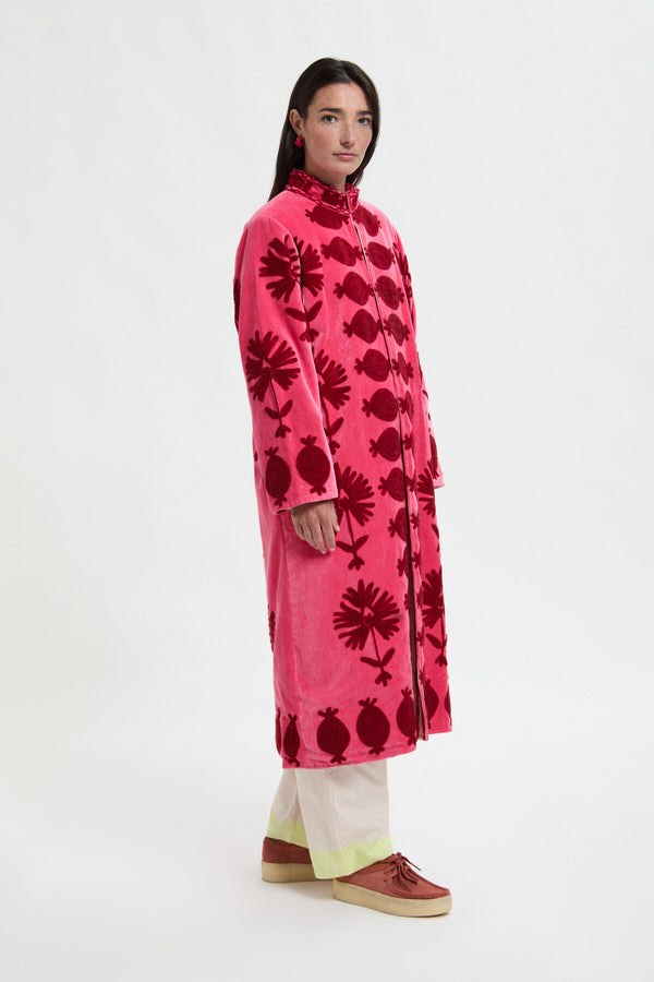 Long Velvet Embroidery Jacket