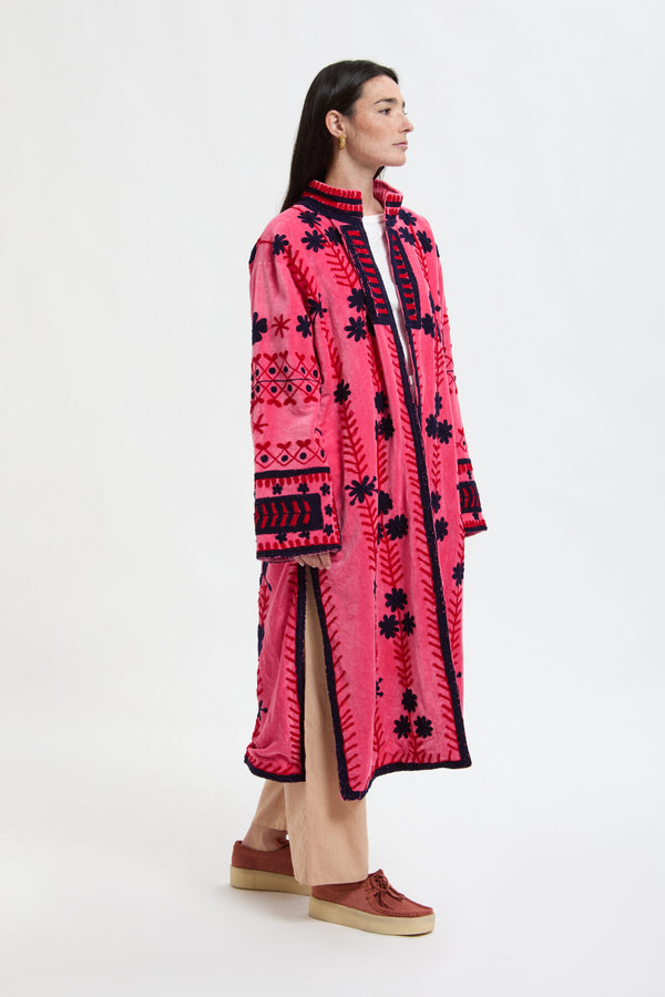Long Velvet Embroidery Jacket