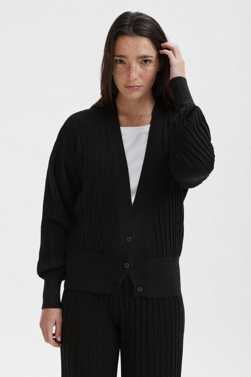 Pleated Cardigan