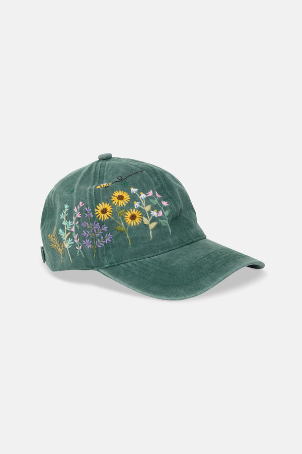 Cappellino da baseball con fiori