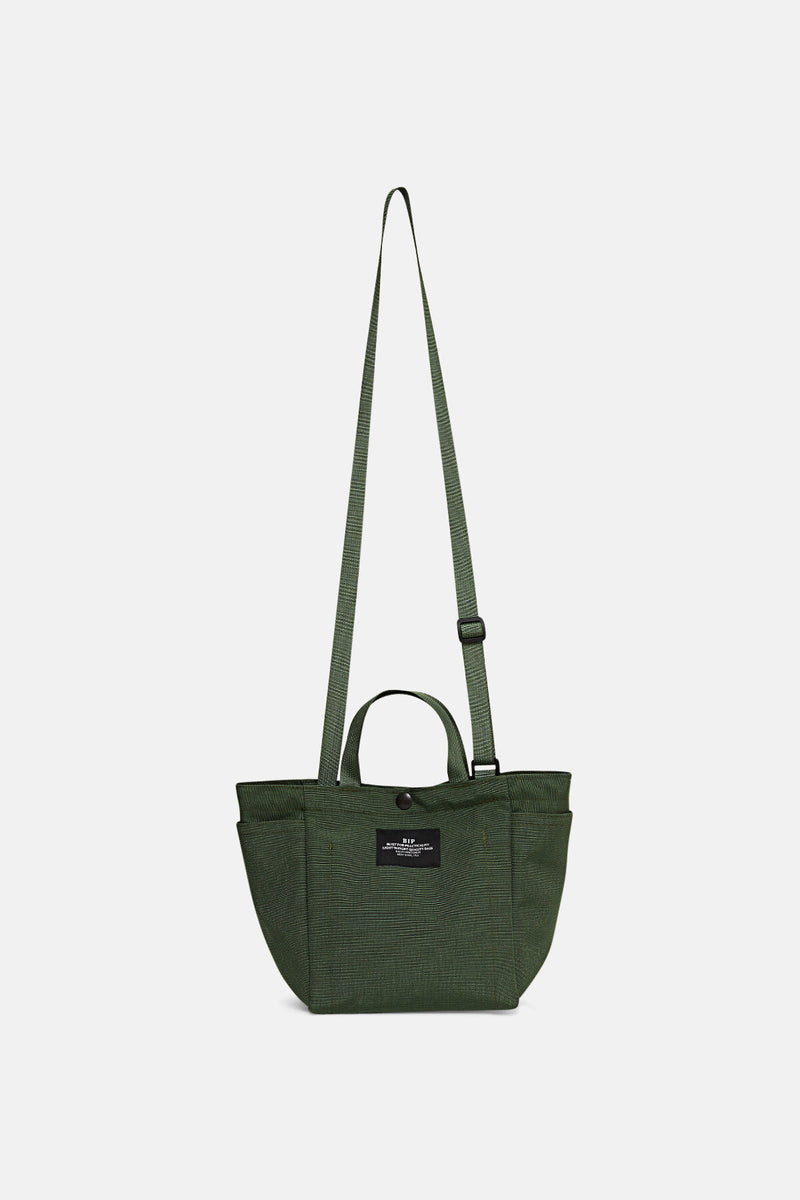 Side Pocket Small Tote Bag Olive by Bagsinprogress Unisex WP Store