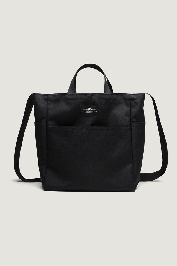 Multi-Pocket Bag Medium Black Nylon Canvas