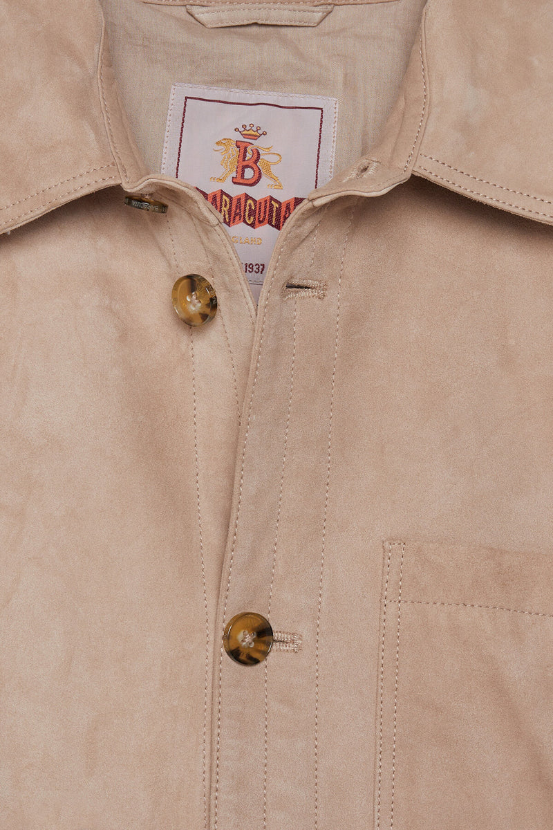 Overshirt in Pelle Scamosciata