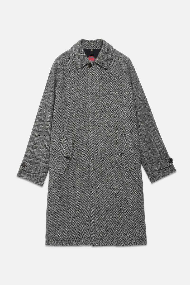 Pattern Wool Raglan Coat