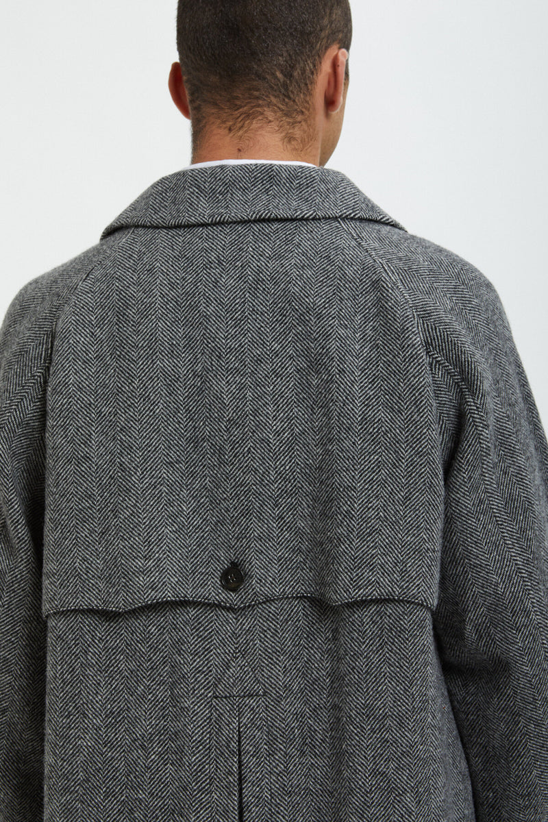 Pattern Wool Raglan Coat